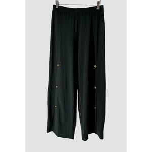 AmberNoon II by Dr. Erum Ilyas SunKnit UPF50 WideLeg Pant w/Slit Black - Regular